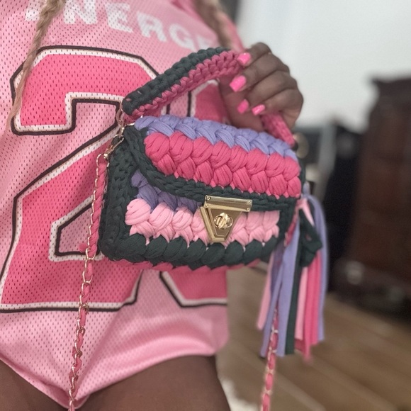 Handbags - Multicolor Woven Handbag